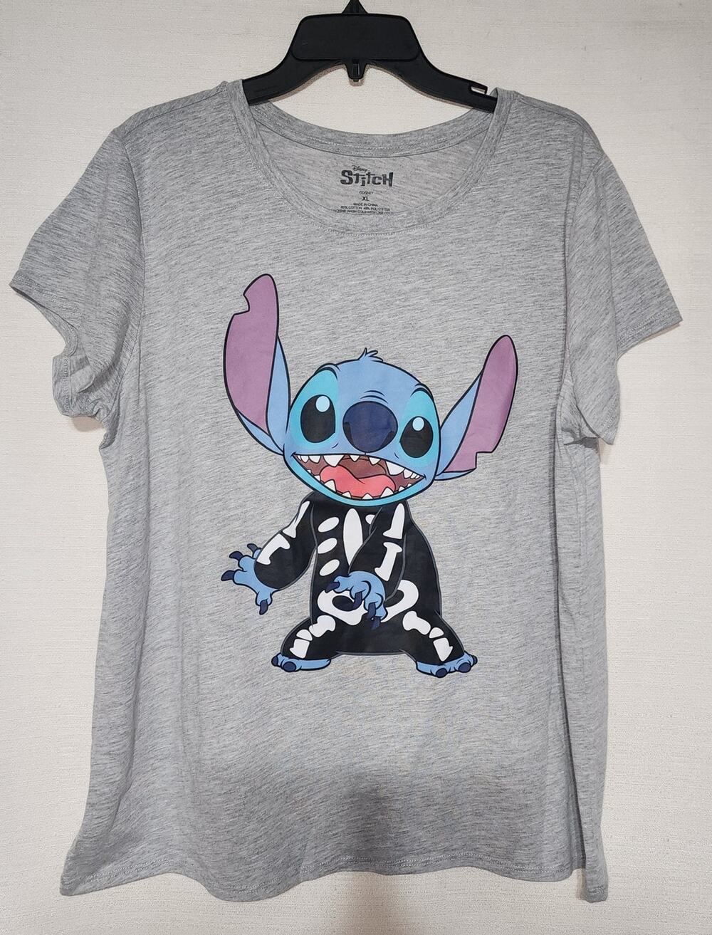 Disney Stitch skeleton suit short sleeve shirt women's XL
